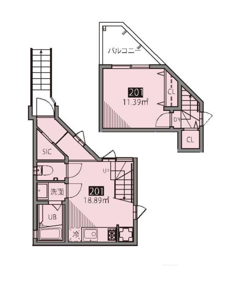 ピア仙川の森２０１の間取り図