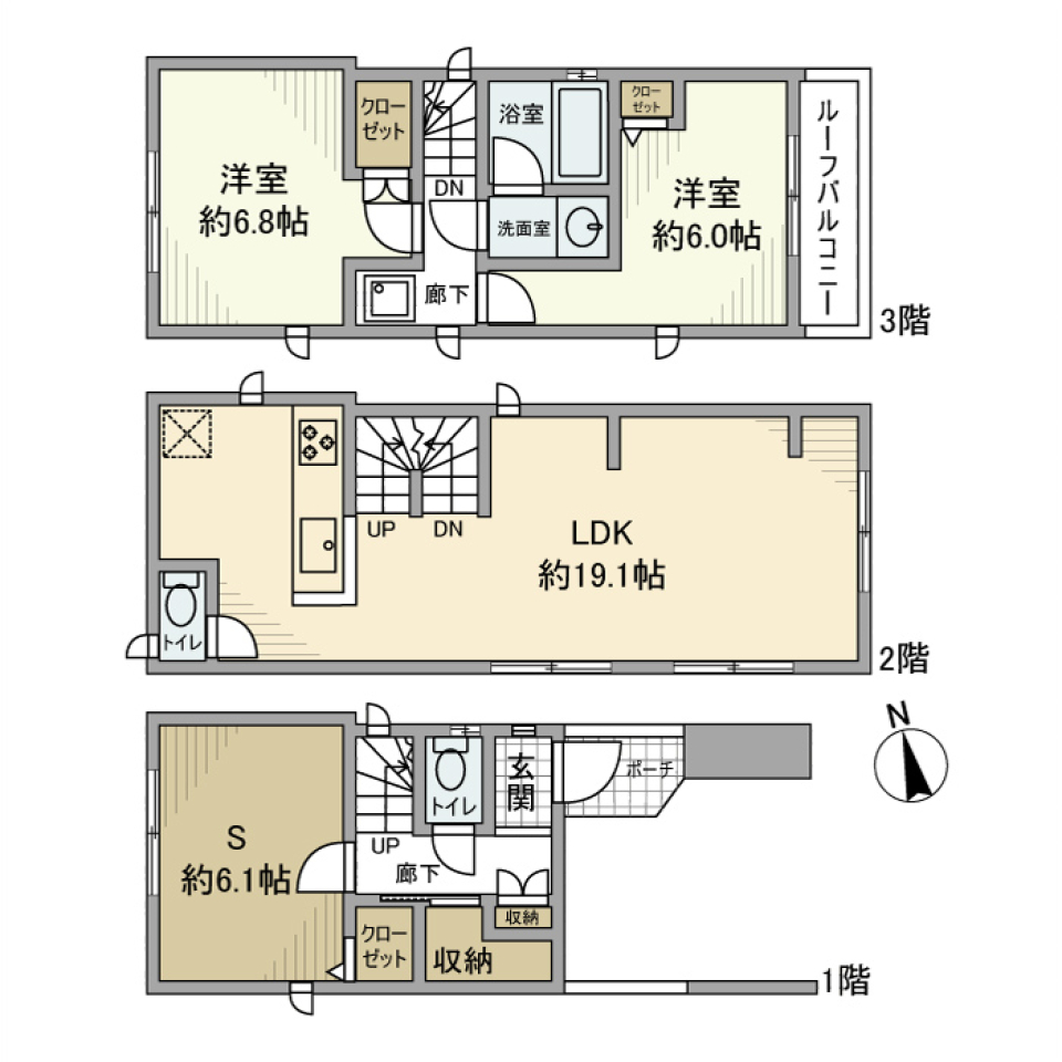 亀島一丁目戸建の間取り図