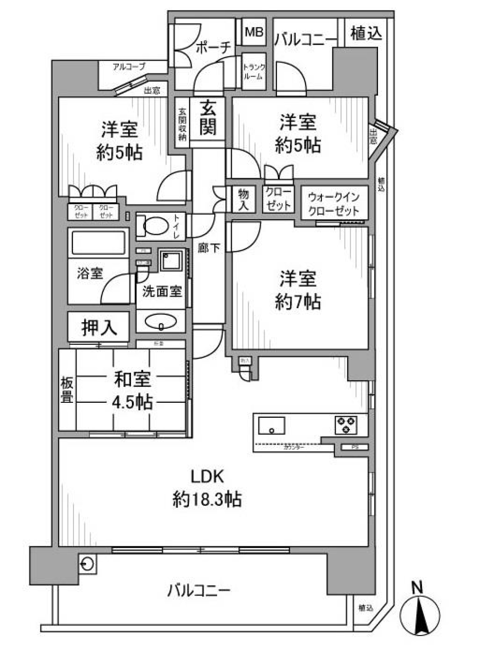 プレサンスグラン川名　103の間取り図