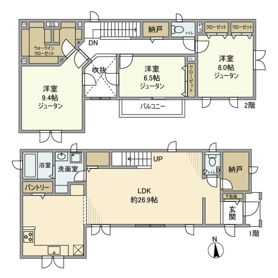 庄司田戸建の間取り図
