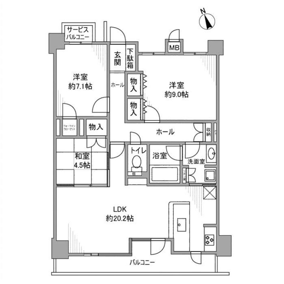 Ｄ&rsquo;グランセ八事御幸山 403号室の間取り図