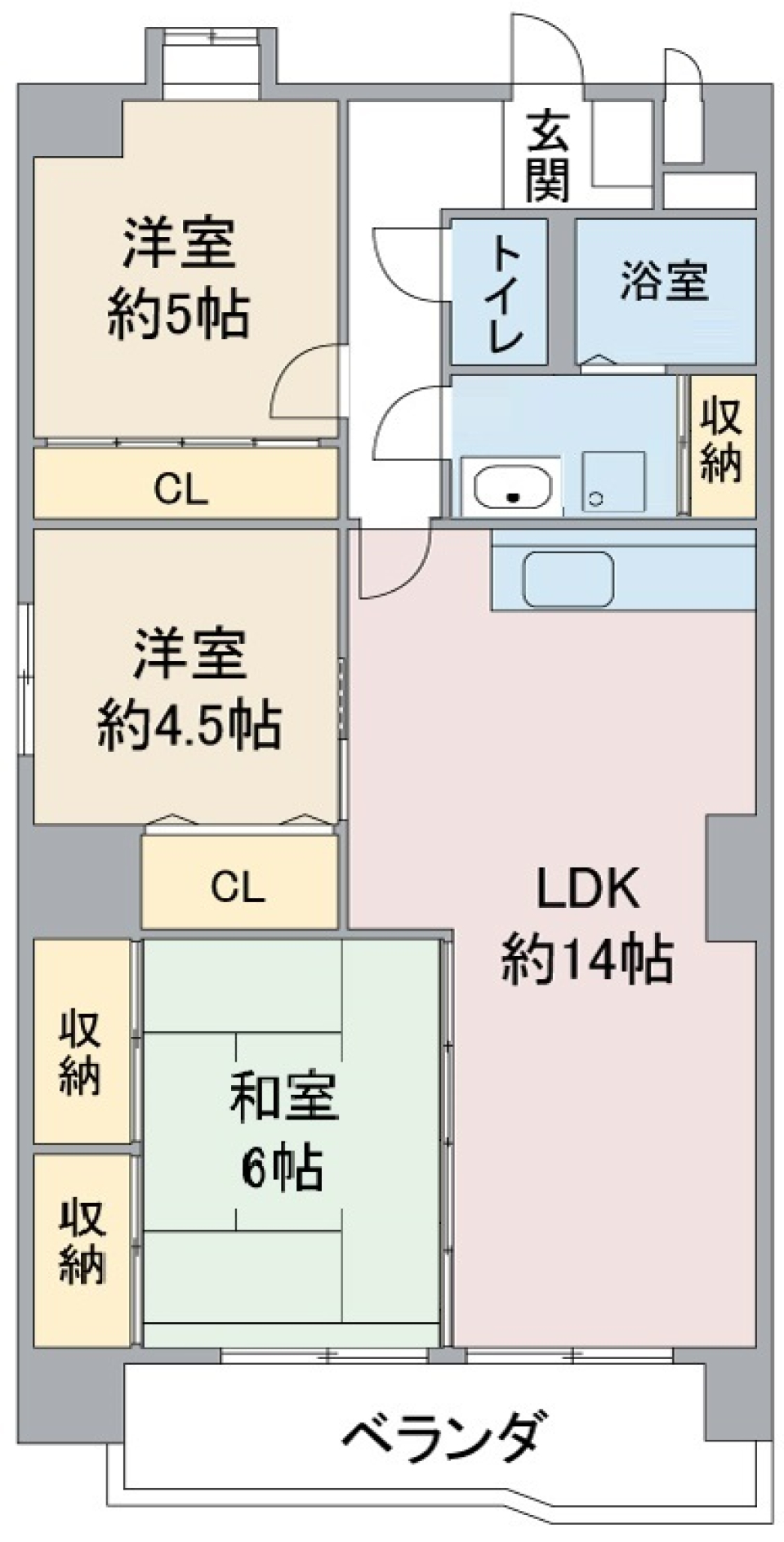 レジデンス栄光 502号室の間取り図