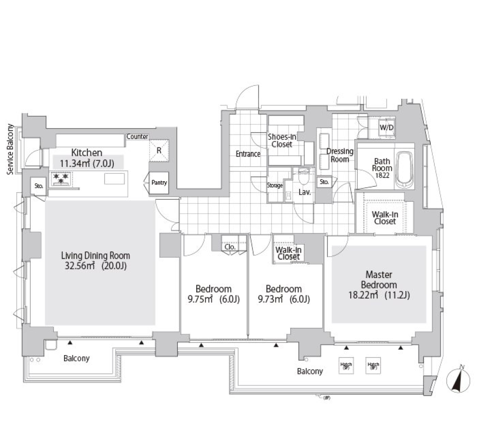 王様とお姫様が住む空間の間取り図