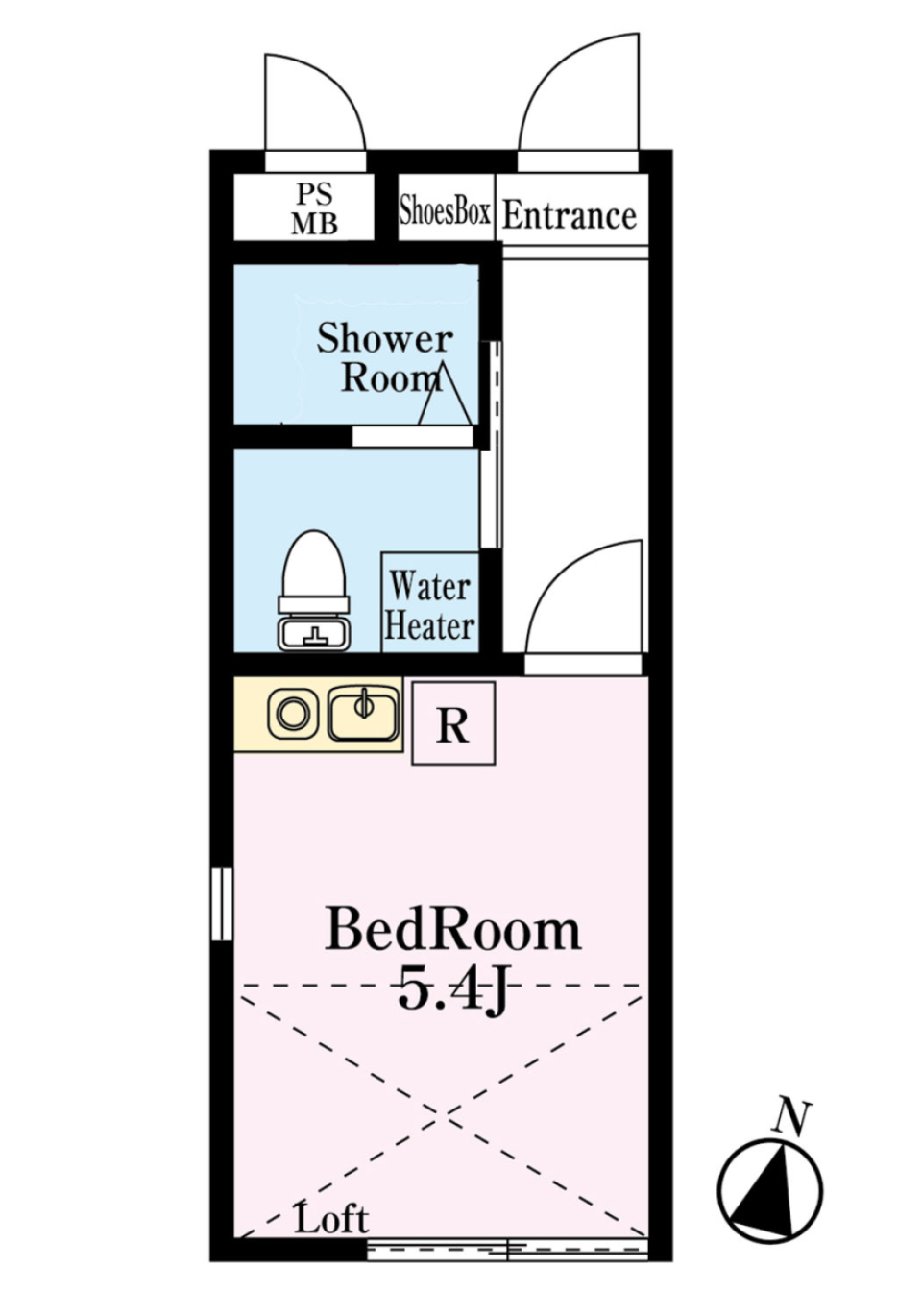 小さく開く渋谷のオフィスの間取り図