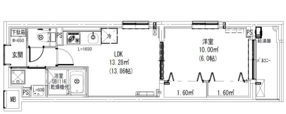 Leaf Village 新宿若松 106号室の間取り図