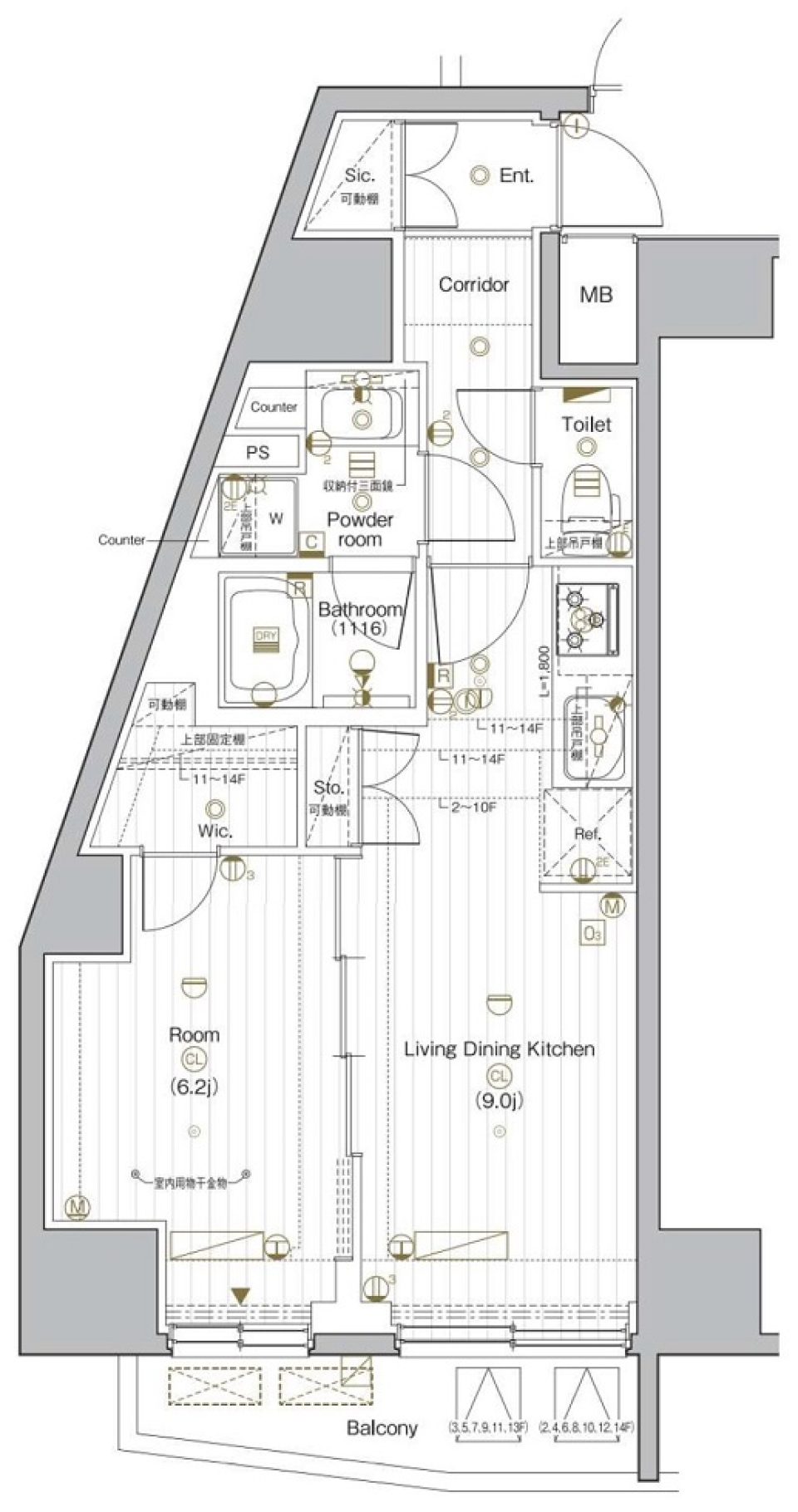 ひたすら白い空間、だから好きの間取り図