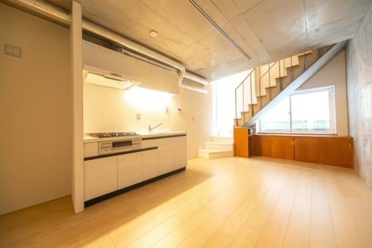 リビングダイニングから見える階段がかっこいいい