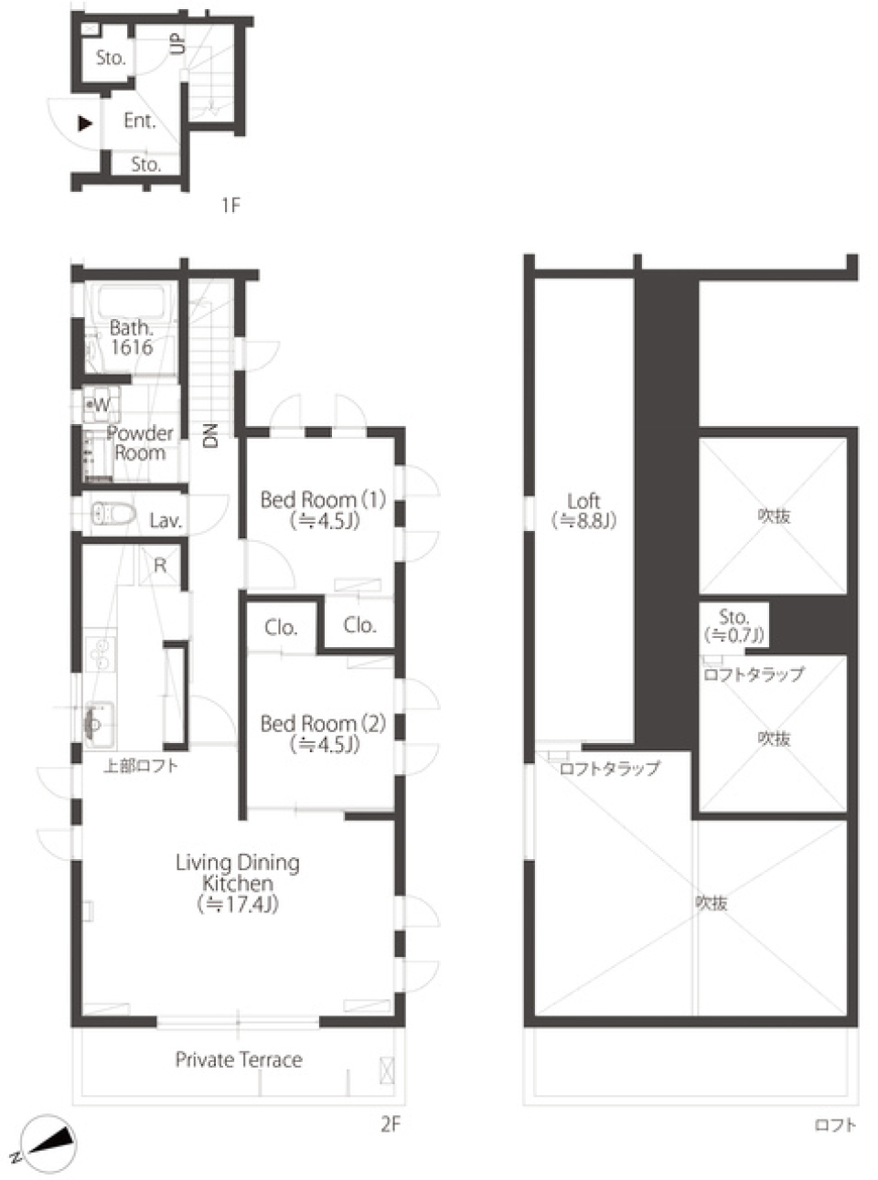 ＢＲＩＣＫ　ＨＯＵＳＥ　201号室の間取り図