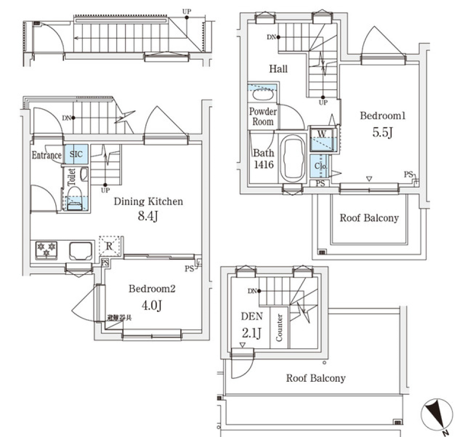 ＡＧＲＡＴＩＯ　ＴＥＲＲＡＣＥ　恵比寿　210号室の間取り図
