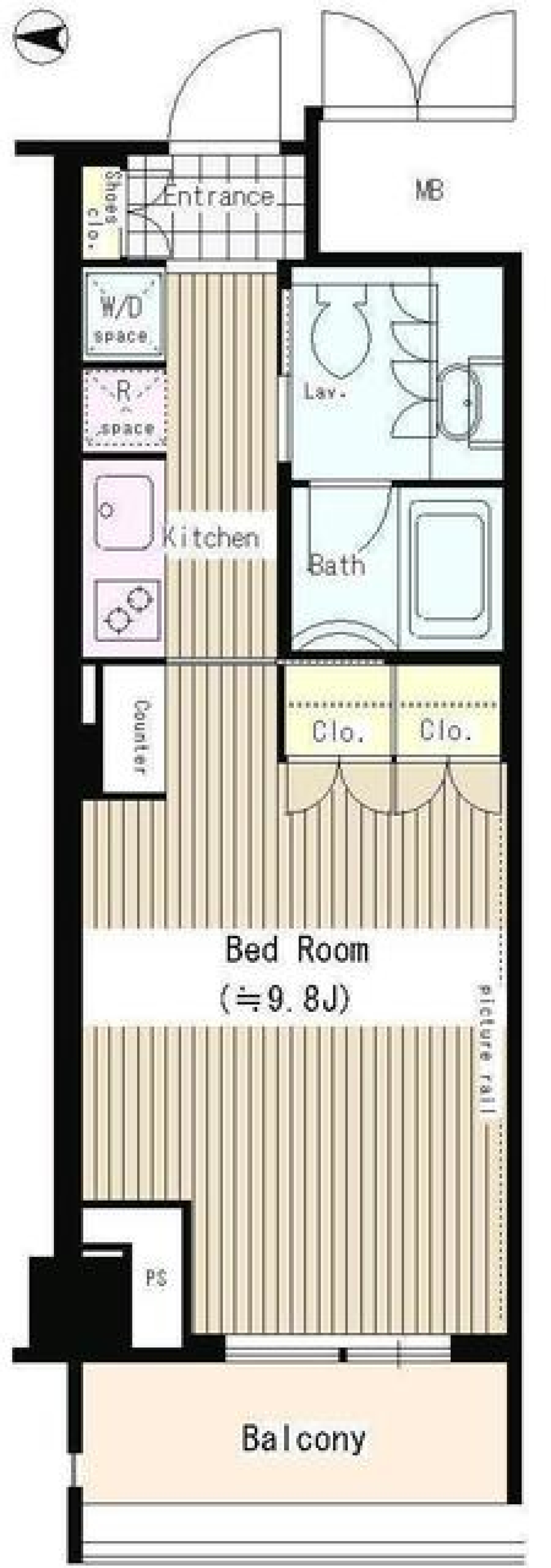 トレステージ四谷　606号室の間取り図