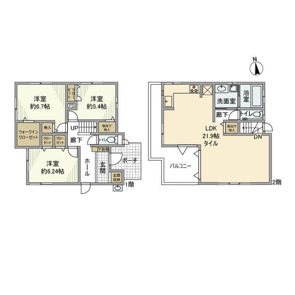 玉川学園戸建の間取り図