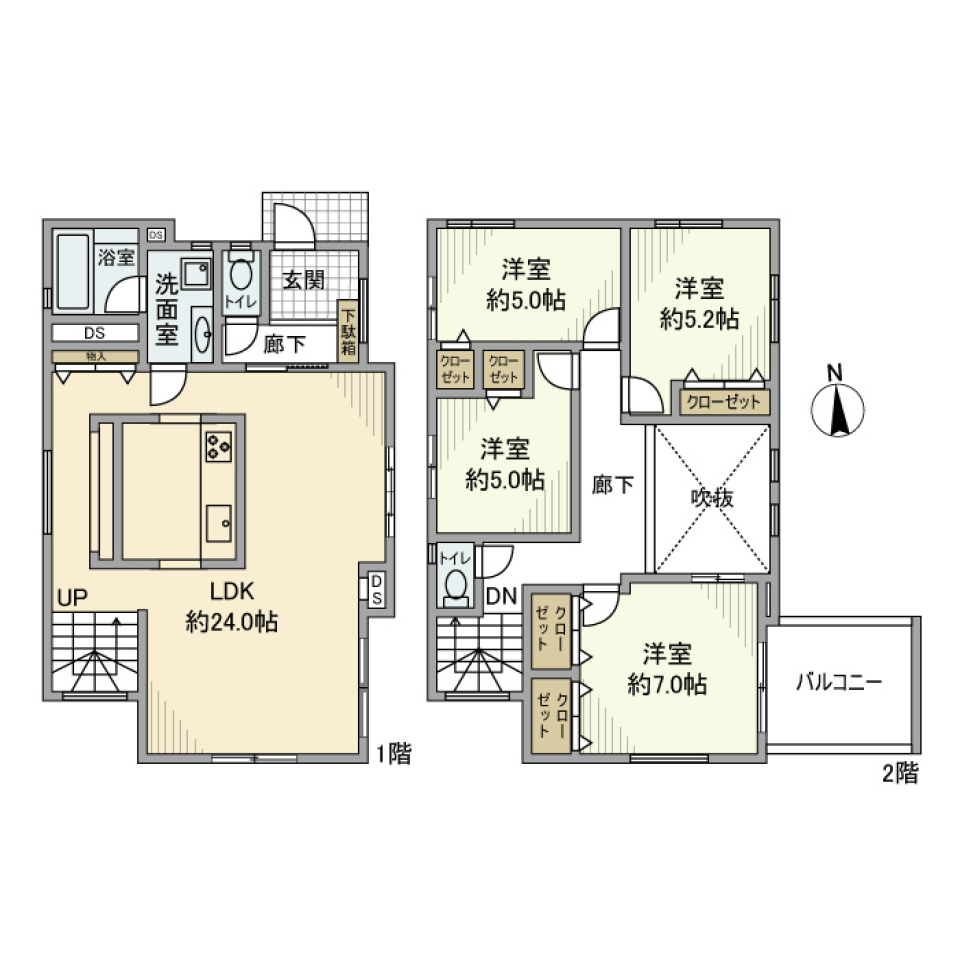 部屋に木のハコ？！の間取り図