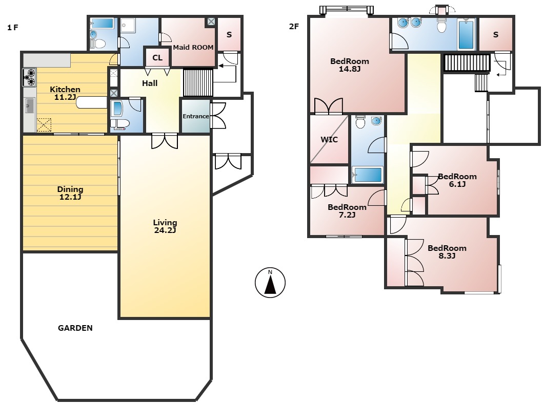 物件の間取図です。(The floor plan of the property.)