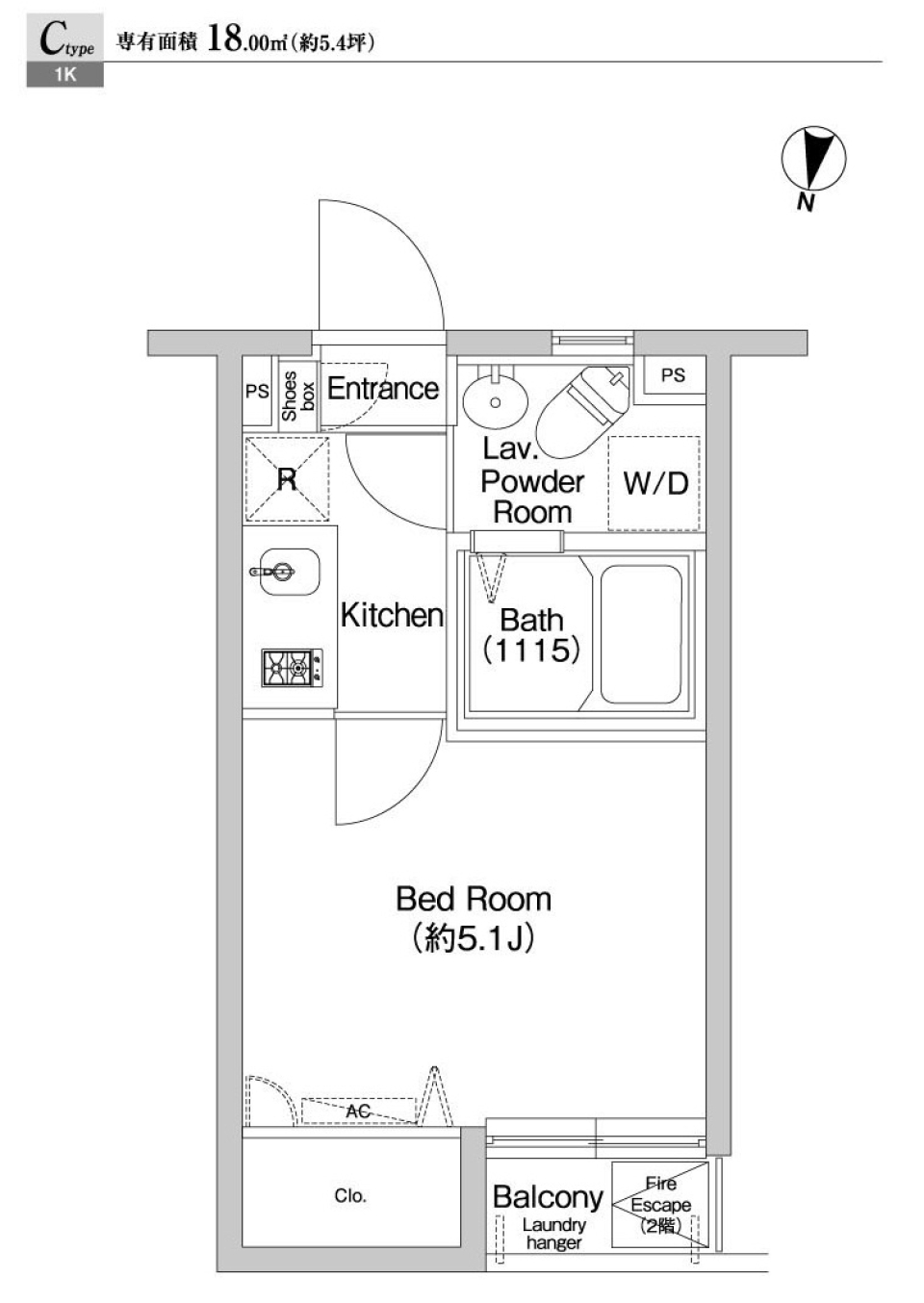 プライムアーバン西早稲田 205号室の間取り図