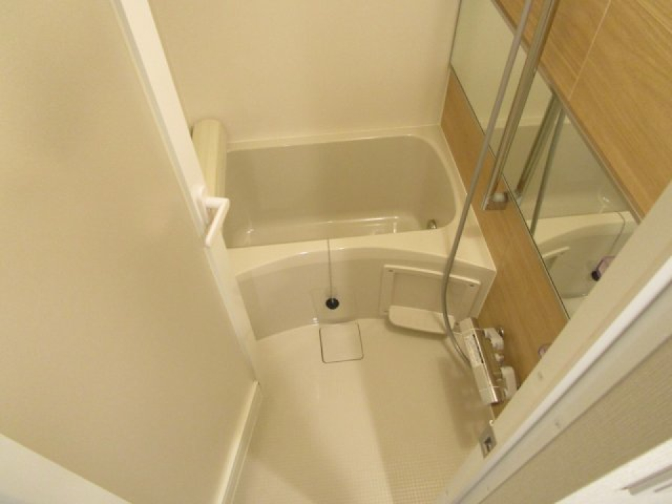 使い勝手の良さそうな浴室。