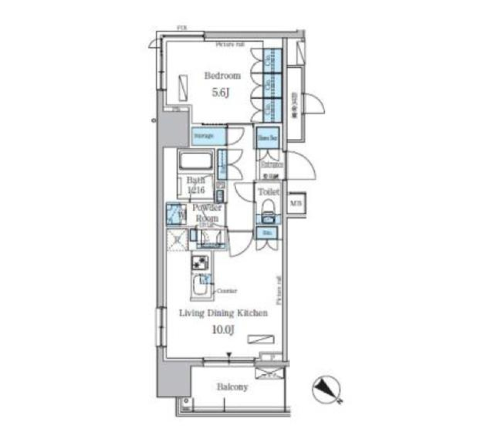 パークアクシス東日本橋ステーションゲート　407号室の間取り図