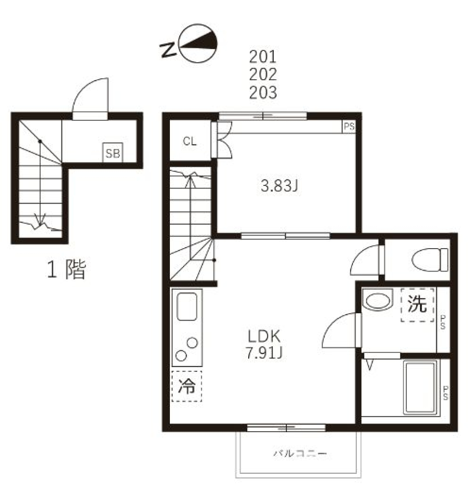 ゆとりある空間のモダンアートの間取り図