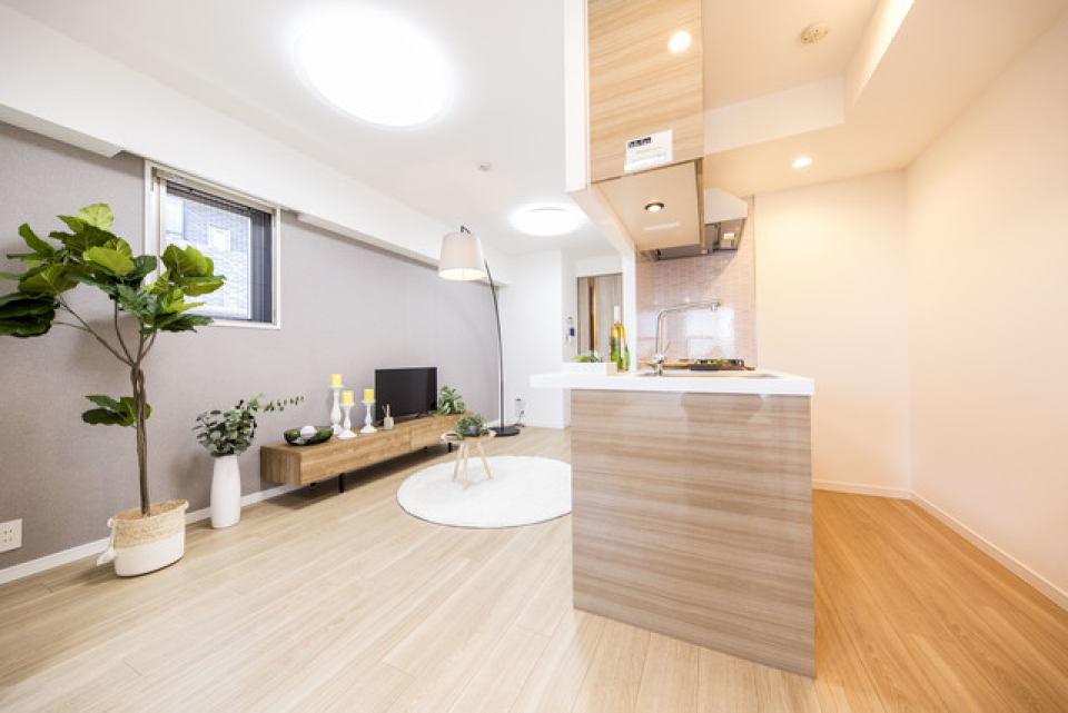フロアや壁がシンプルなので北欧調のインテリアが映えそうですね※写真は同タイプ住戸です。