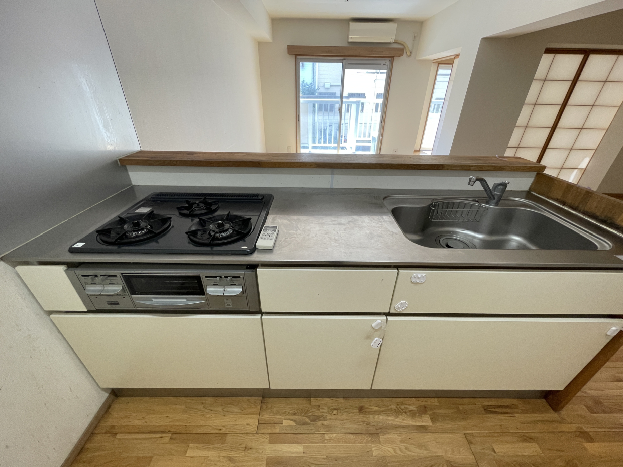 3口コンロで料理もはかどります