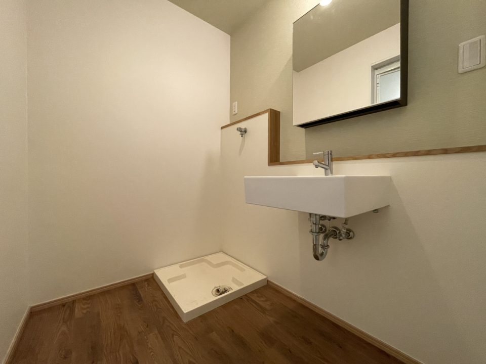 洗面がシンプルでおしゃれ。