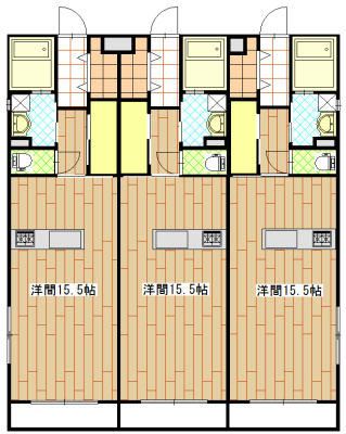 ※3戸分の間取り図です。