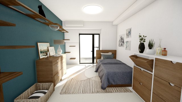 ワンちゃん派の方もここに住んだらネコちゃんも飼いたくなっちゃうかも
Btype完成予想パース