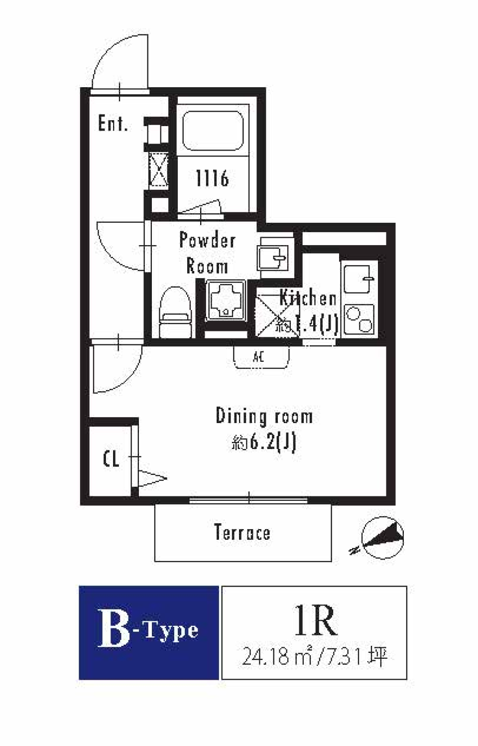ブラウンレンガにときめいての間取り図
