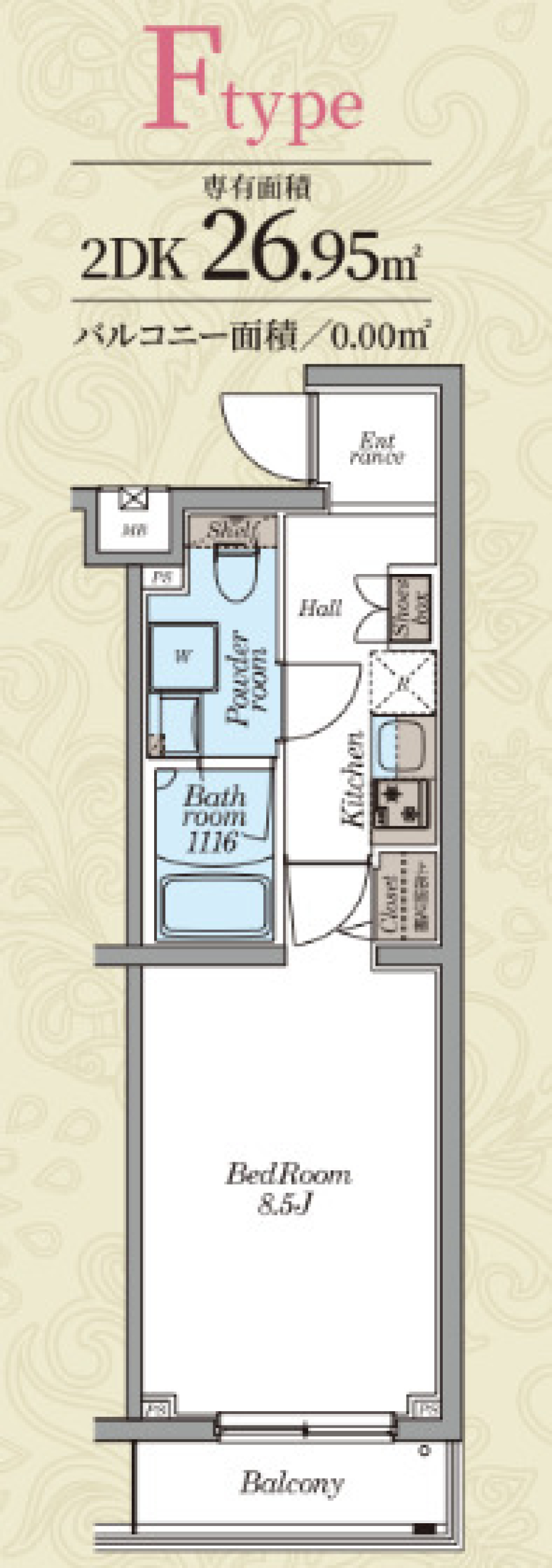 木目と白が織りなす北欧スタイルの空間美の間取り図
