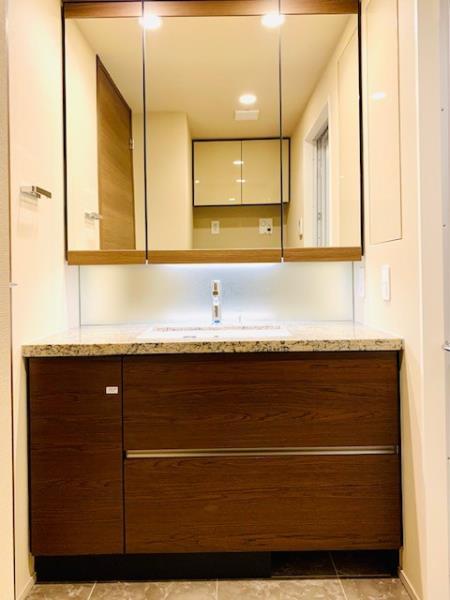 洗面台も大きく落ち着いた感じ