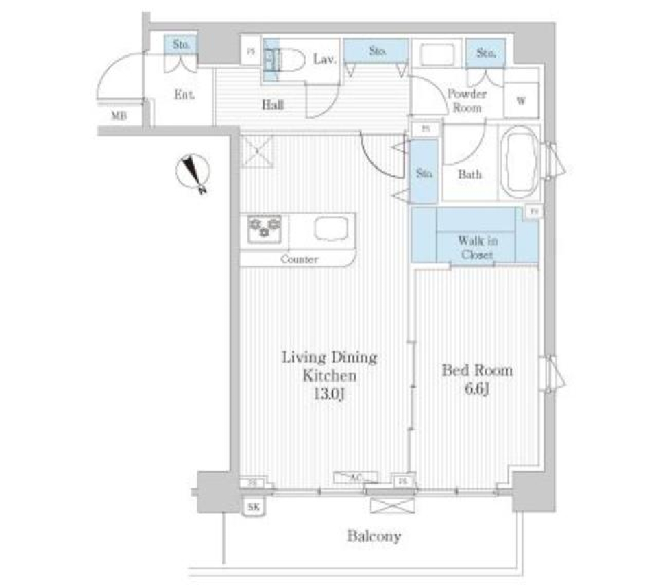 ワンポイントの個性が光るの間取り図