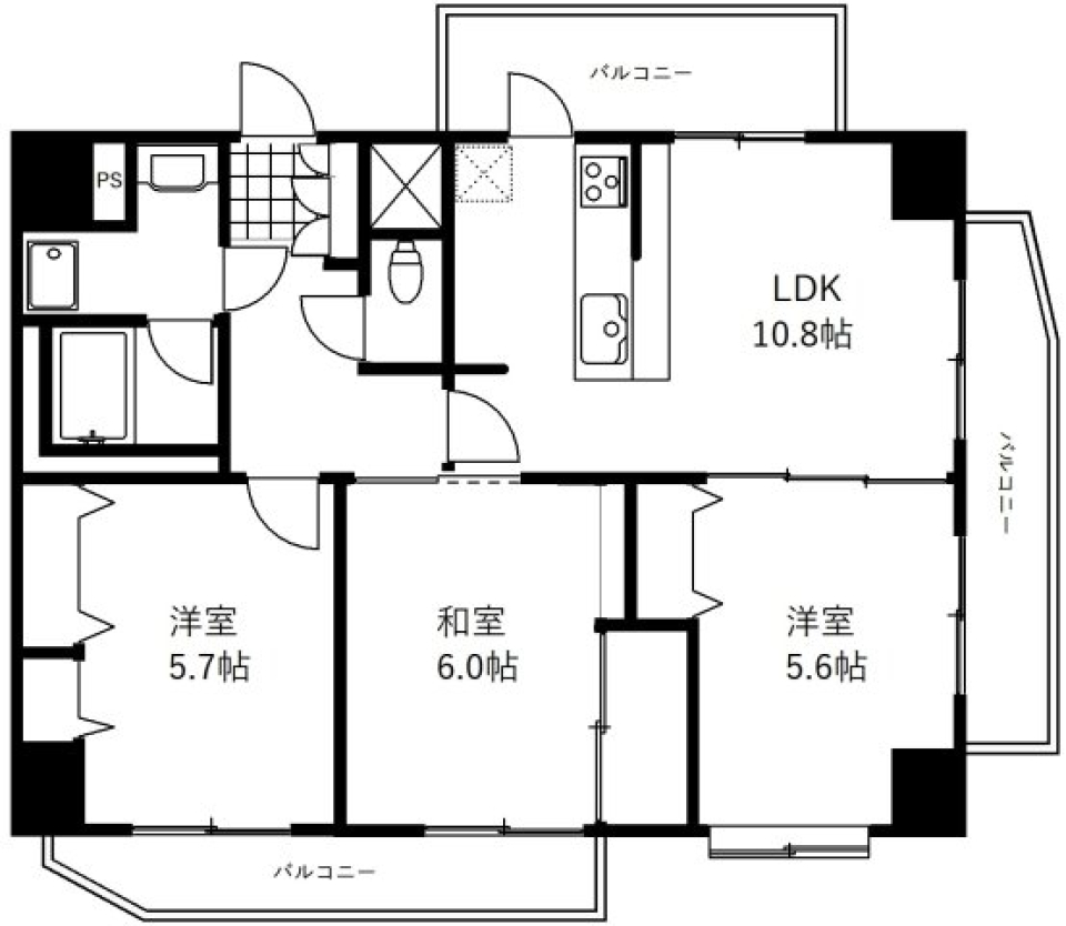 和洋MIXで楽しい空間の間取り図