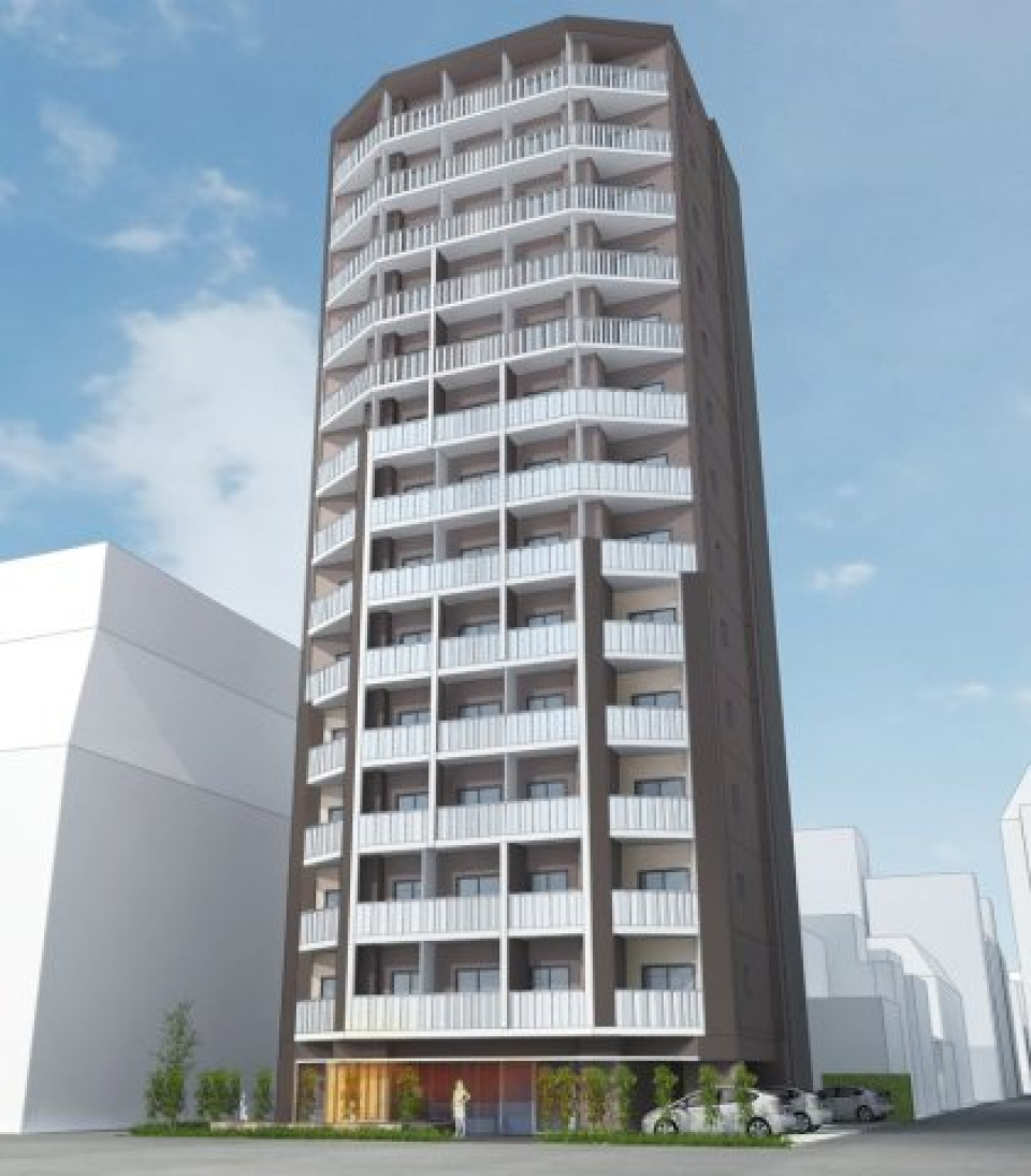 １４階建ての外観