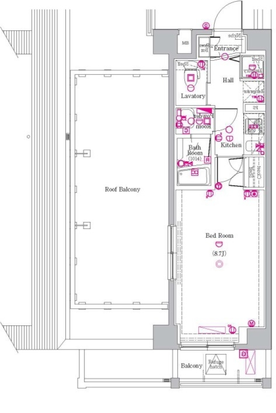 天空の眺望と自然光［ペット可］の間取り図