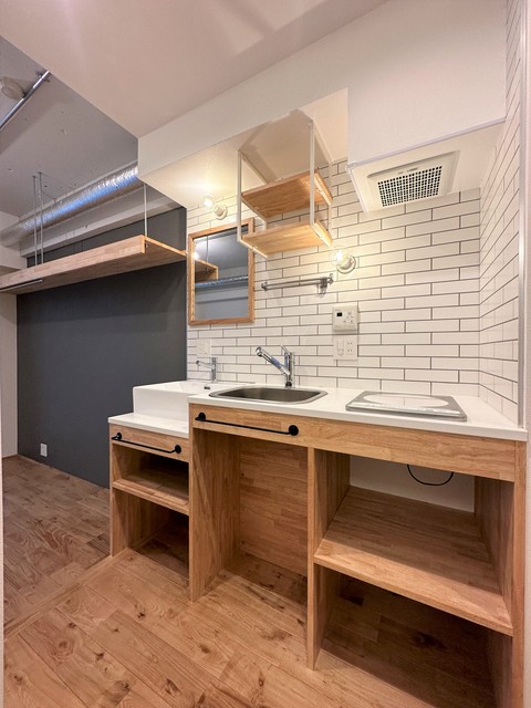 木製&times;タイルが可愛いキッチン！