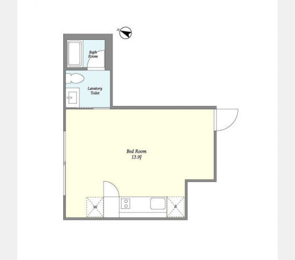 無機質な空間に緑を溢れさせての間取り図