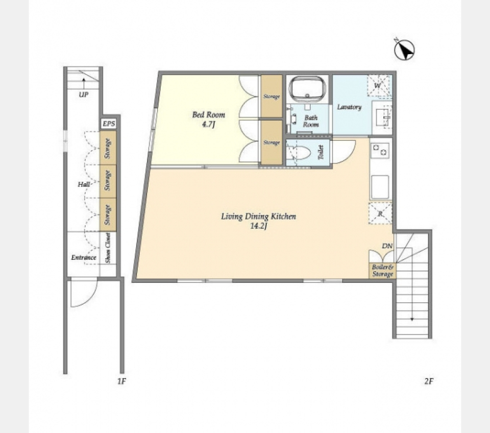 木系なのにかっこよさを感じるの間取り図