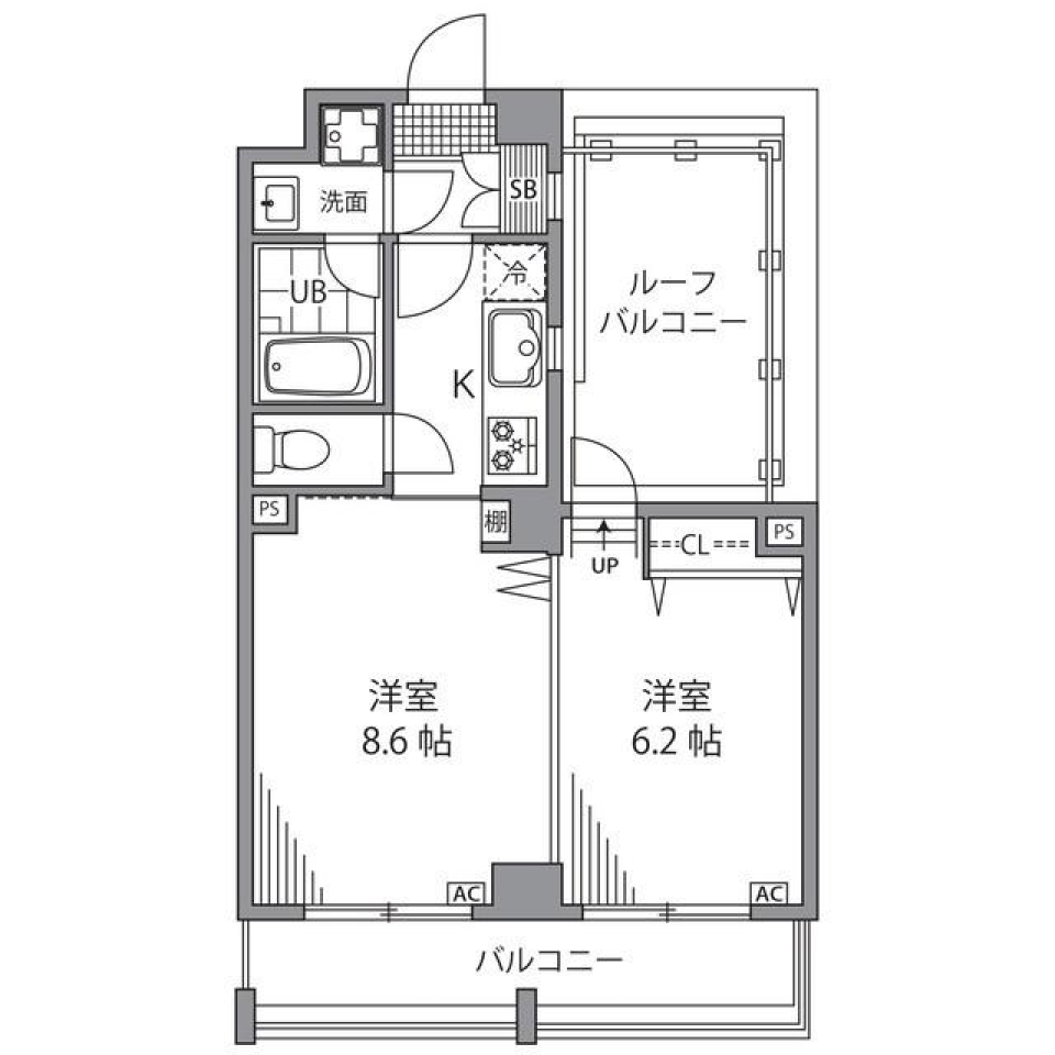 ルーフバルコニーでビールでもどう？の間取り図