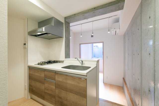 ２口コンロが導入されているキッチン。