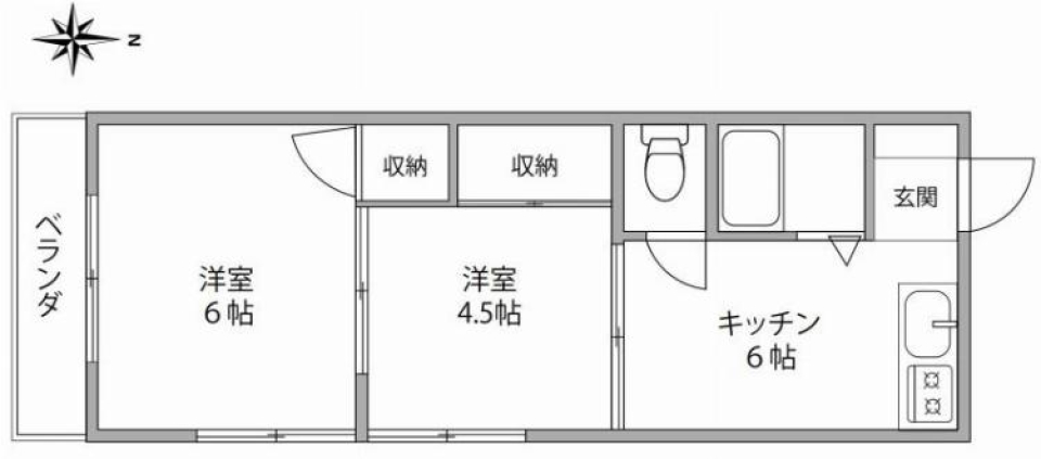 木の柱がリノベの良さを感じるの間取り図