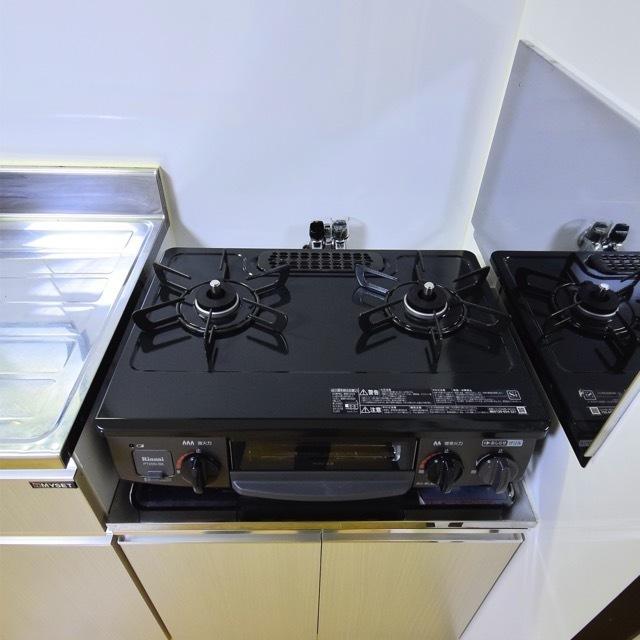 ２口コンロが導入されているキッチン。