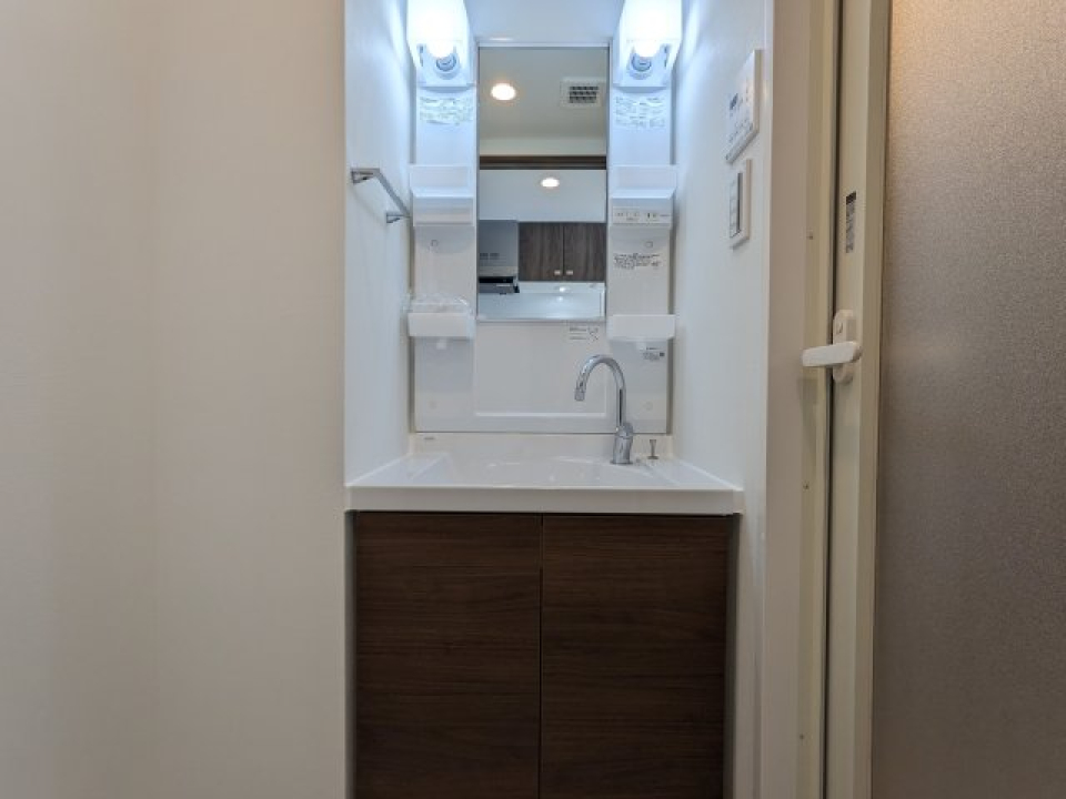 嬉しい独立洗面台。