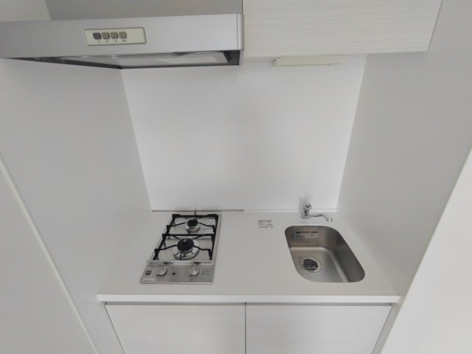 ２口のガスコンロが導入されたキッチンです。