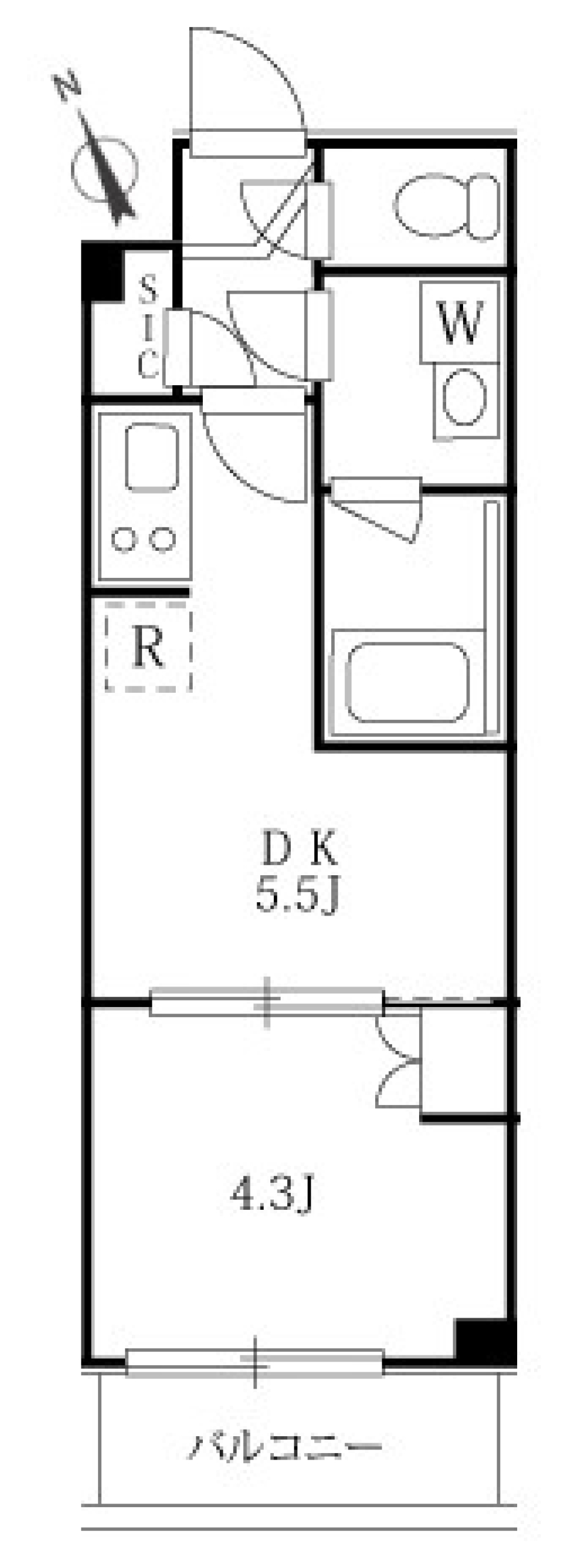 練馬区のプライベートを守る洗練空間の間取り図