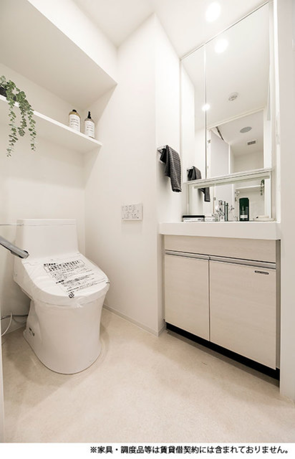 トイレと洗面所は併設されています。※写真は同タイプ住戸です。