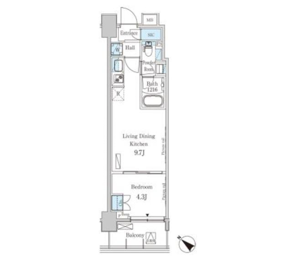 隅田川のそばに広がるナチュラルな空間の間取り図