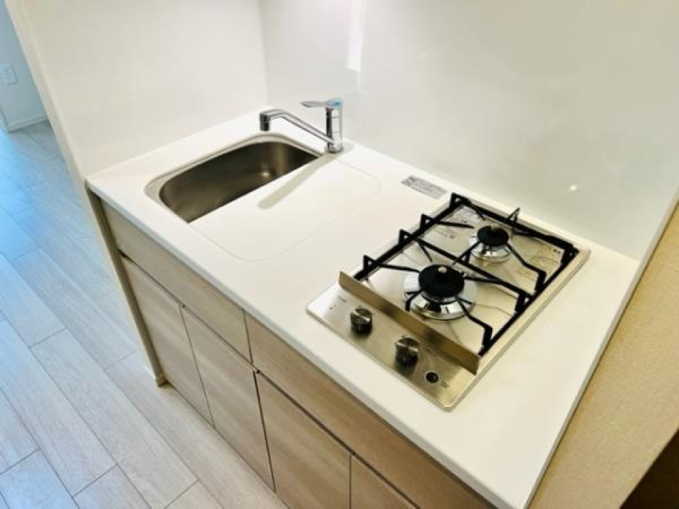 2口コンロのキッチンが導入されています。