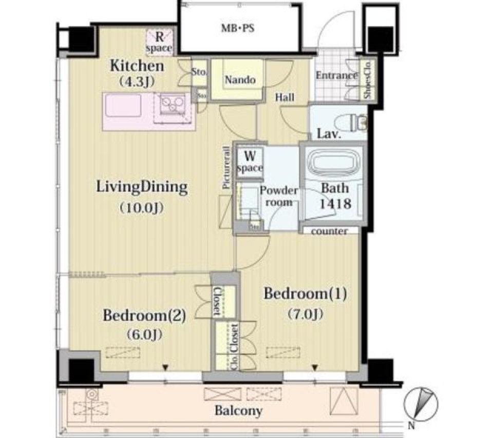 都会の息吹と便利さを満喫の間取り図