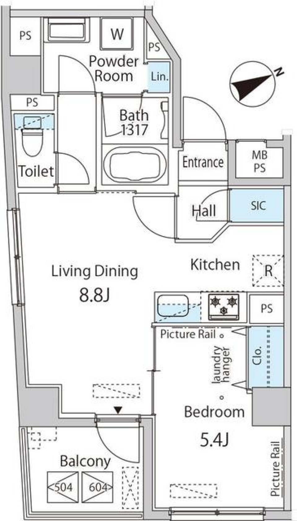 月島ライトブルー・リトリートの間取り図