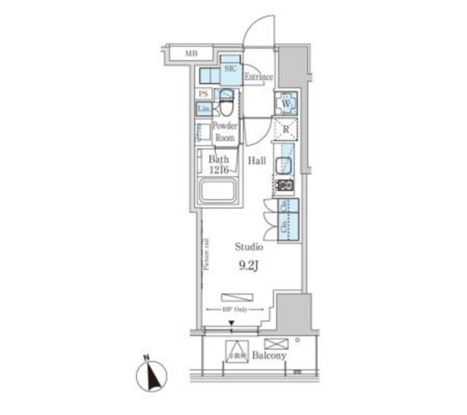 南青山のwhite roomの間取り図