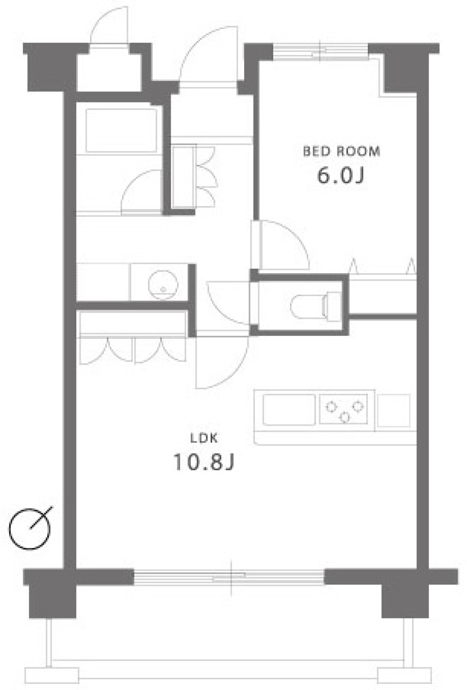 都心にほど近い板橋区の１LDｋの間取り図